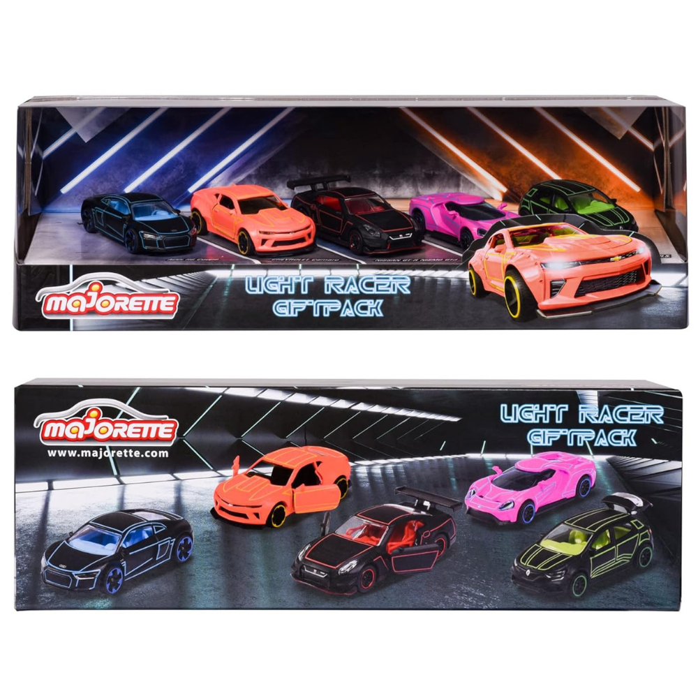 MAJORETTE-LIGHT RACER 5 PCS GIFTPACK