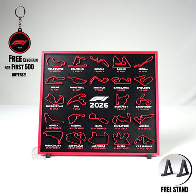 F1 Formula Circuit Wall Frame – 2026 Edition + Free f1 Keychain