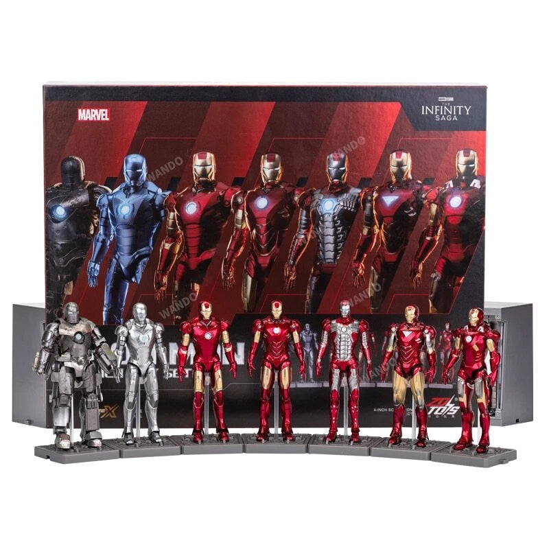 Iron Man MK1 to MK7 Armory Set – 4 Inch ZD Toys Collectible Figures - The World Of Nerds