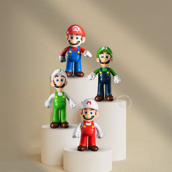 Super Mario Action Figure Set of 4 – Mario Anime Game Collectible Toys